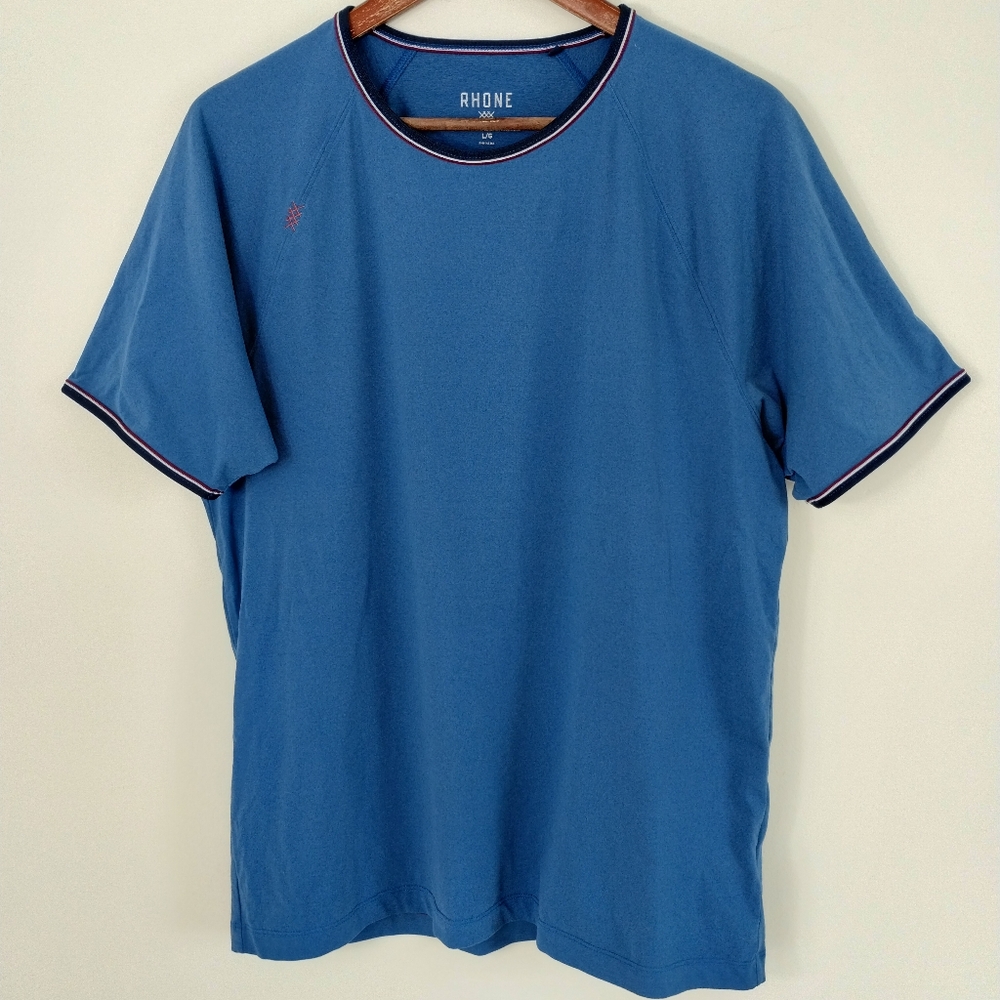 Rhone Reign Tee Short Sleeve Shirt Blue Size Large